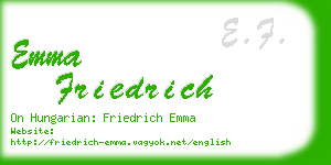 emma friedrich business card